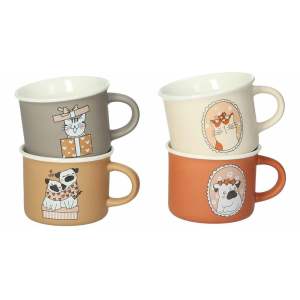 Porcelánové hrnky v sadě 4 ks 150 ml Cani e Gatti – Brandani