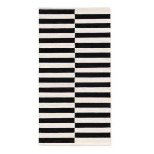 Černo-bílý oboustranný ručně tkaný vlněný koberec 80×150 cm Donna – Hanse Home