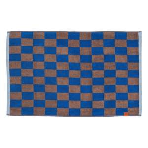 Modro-hnědá koupelnová předložka z bio bavlny 50×80 cm Retro – Mette Ditmer Denmark