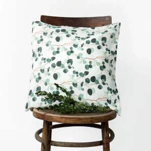 Lněný povlak na polštář 40×40 cm Eucalyptus – Linen Tales
