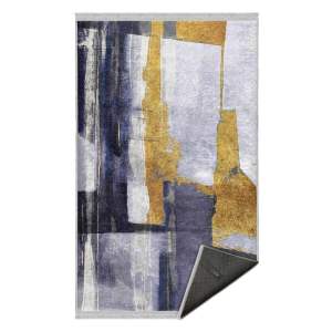 Žluto-tmavě modrý pratelný koberec 80×150 cm Unique – Mila Home