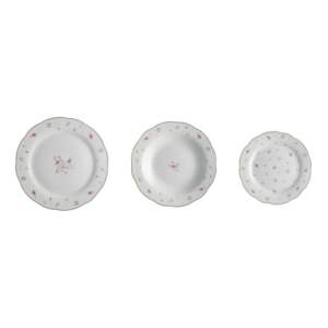 18dílná sada porcelánových talířů Brandani Nonna Rosa
