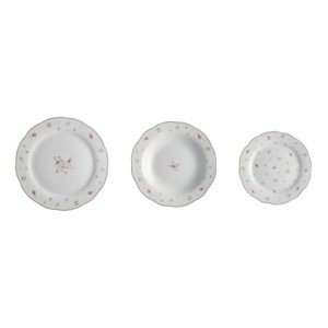 18dílná sada porcelánových talířů Brandani Nonna Rosa