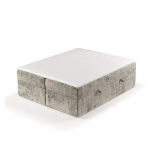 Světle hnědá boxspring postel s úložným prostorem 160×200 cm Yoko – Maison de Rêve