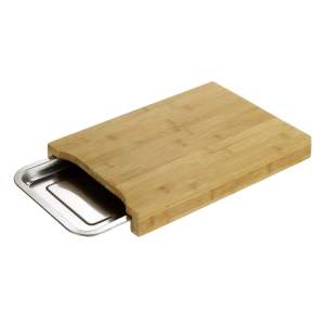 Bambusové prkénko s nerezovým tácem 24.5×35 cm – Maximex