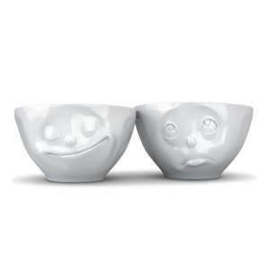 Sada 2 bílých šťastných misek z porcelánu 58products, objem 200 ml