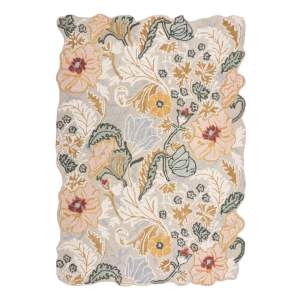 Světle růžový ručně tkaný vlněný koberec 200×290 cm Daphne Shaped Floral – Flair Rugs