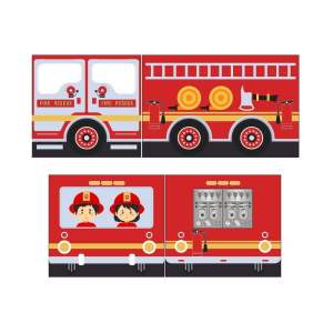 Dětský závěs k posteli 4 ks 195×75 cm Fire Truck – Vipack