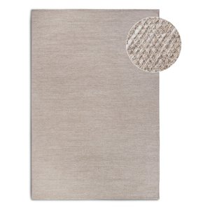 Béžový ručně tkaný koberec s příměsí vlny 60×90 cm Pradesh Linen White – Elle Decoration