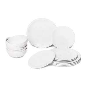 12dílná sada bílého porcelánového nádobí Bonami Essentials Purita
