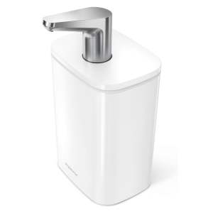Bílý ocelový dávkovač mýdla 473 ml Pulse – simplehuman