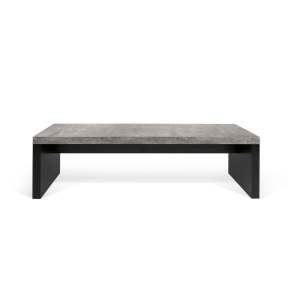 Černo-šedá lavice v betonovém dekoru TemaHome Detroit, 140 x 43 cm