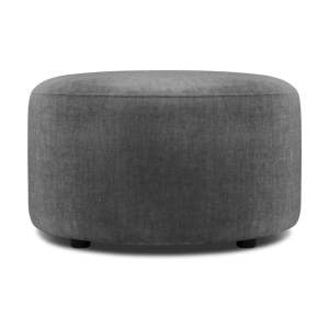 Šedý sametový puf Mazzini Sofas Debbie, ø 68 cm