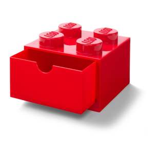 Červený stolní box se zásuvkou LEGO®, 15 x 16 cm