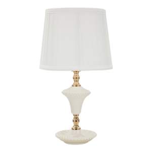 Bílá stolní lampa s textilním stínidlem (výška 45 cm) Caserta – Mauro Ferretti