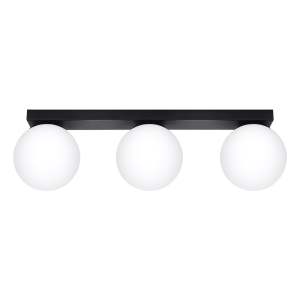 Černé stropní svítidlo se skleněným stínidlem ø 12 cm Umerta – Nice Lamps