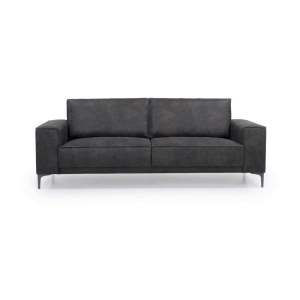 Antracitová pohovka z imitace kůže 224 cm Copenhagen – Scandic