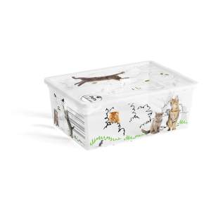 Bílý plastový úložný box s víkem 37x26x15 cm C Box Style – KIS