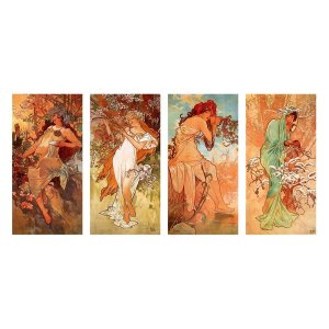 Reprodukce obrazu Alfons Mucha – Pory Roku, 80 x 40 cm