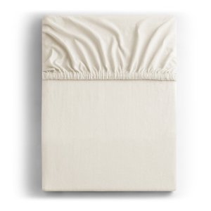 Bílé/krémové napínací prostěradlo jersey 240×200 cm Amber – Restilo