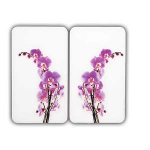 Sada 2 skleněných krytů na sporák Wenko Orchid, 52 x 30 cm