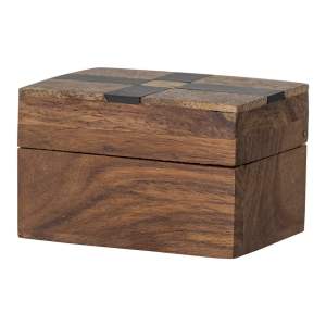 Hnědý dekorativní dřevěný úložný box 6,5×4,5×4 cm Cemile – Bloomingville