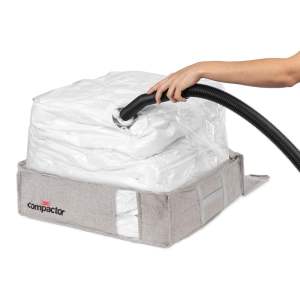 Šedý kompresní úložný box Compactor Oxford, 145 l
