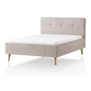 Šedohnědá čalouněná dvoulůžková postel 140×200 cm Smart – Meise Möbel
