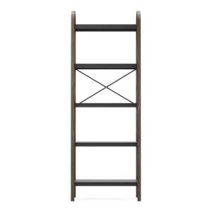 Černý přírodní regál v dekoru ořechu 61×170 cm Bellwood – Umbra