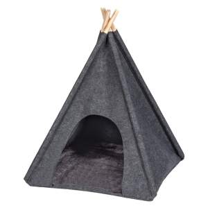Tmavě šedý teepee stan pro domácí mazlíčky Wenko