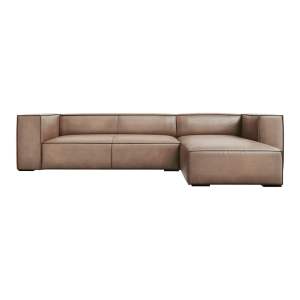 Světle hnědá kožená rohová pohovka (pravý roh) Madame – Windsor & Co Sofas