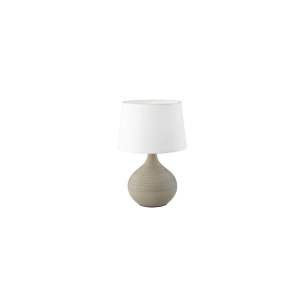 Bílo-hnědá stolní lampa z keramiky a tkaniny Trio Martin, výška 29 cm