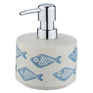 Modro-bílý kreamický dávkovač na mýdlo Wenko Aquamarin, 475 ml