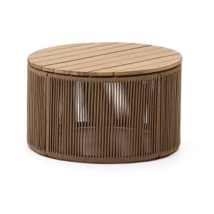 Kulatý zahradní odkládací stolek s deskou z akácie ø 60 cm Dandara – Kave Home