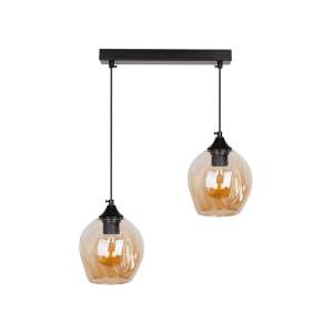 Černé závěsné svítidlo se skleněným stínidlem 14×48 cm Aspa – Candellux Lighting