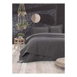 Tmavě šedý prošívaný přehoz na dvoulůžko 220×240 cm Monart – Mijolnir