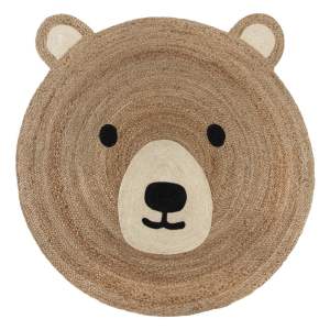 Jutový dětský koberec v přírodní barvě 100×100 cm Bertie Bear – Flair Rugs