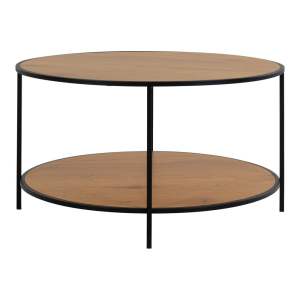 Kulatý konferenční stolek s deskou v dubovém dekoru v přírodní barvě ø 80 cm Vita – House Nordic