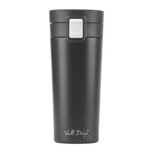 Černý cestovní termohrnek Vialli Design Fuori, 400 ml