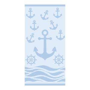 Světle modrá froté bavlněná plážová osuška 70×140 cm Anchor – B.E.S.