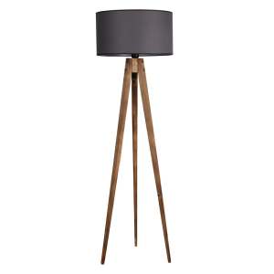 Černo-hnědá stojací lampa s textilním stínidlem (výška 153 cm) Tripod – Opviq lights