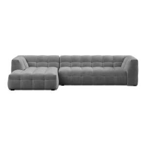 Šedá sametová rohová pohovka Windsor & Co Sofas Vesta, levý roh