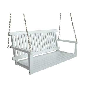 Bílá dřevěná zahradní houpačka Augusta – Garden Pleasure
