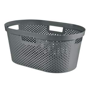 Šedý koš na prádlo Curver Infinity Hamper, 40 l