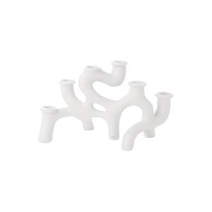 Bílý polyresinový svícen Swirls – PT LIVING
