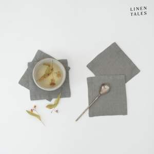 Khaki látkové podtácky v sadě 4 ks Khaki – Linen Tales