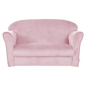 Světle růžová sametová dětská pohovka 78 cm Lil Sofa – Roba