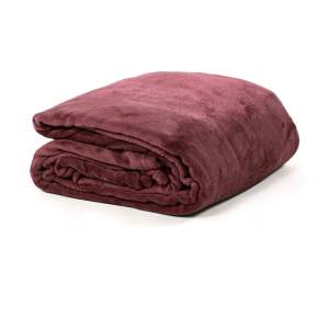 Vínový přehoz z mikroplyše na dvoulůžko 220×240 cm Cosy – Tiseco Home Studio