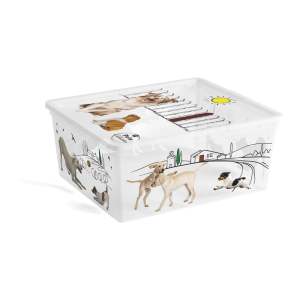 Bílý plastový úložný box s víkem 40x34x17 cm C Box Style – KIS