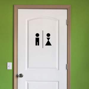 Černá samolepka Ambiance Man And Woman Restroom
